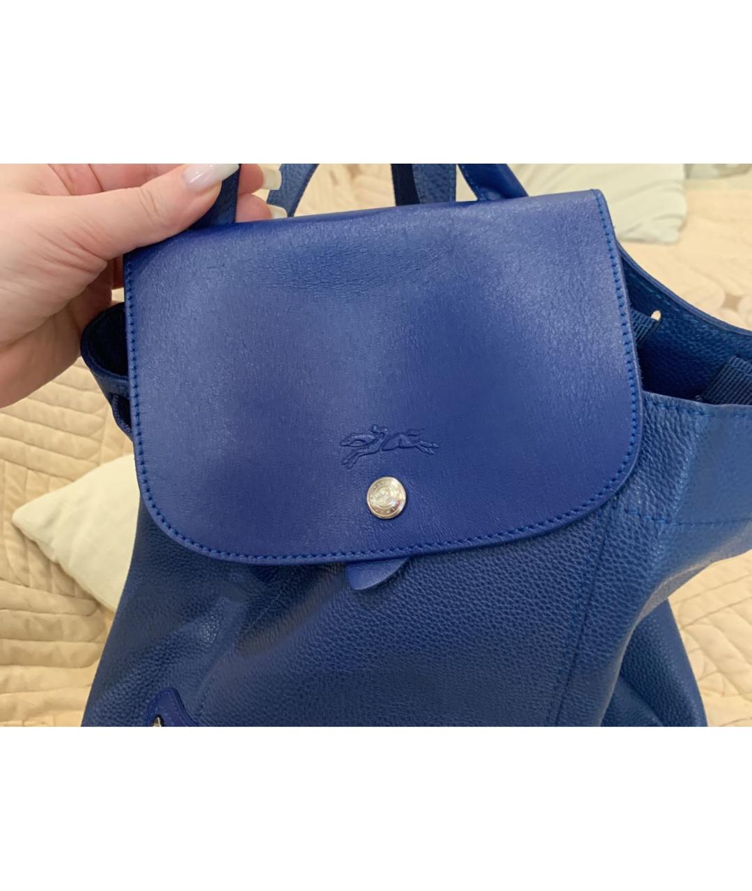 LONGCHAMP Синий кожаный рюкзак, фото 2