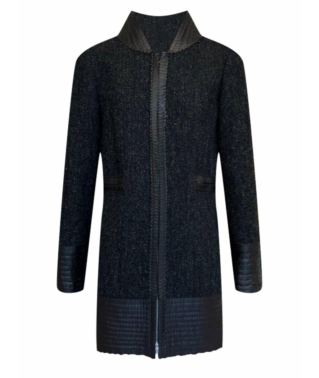 CHANEL PRE-OWNED Антрацитовое шерстяное пальто, фото 1