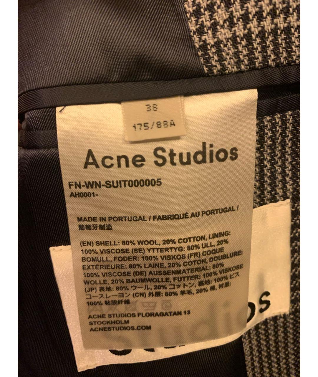 ACNE STUDIOS Серый шерстяной жакет/пиджак, фото 4