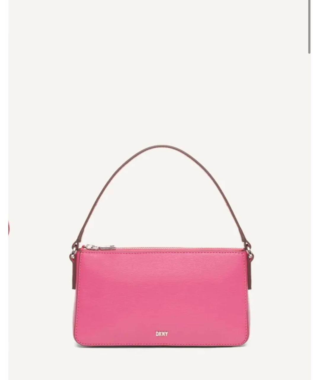 DKNY Розовая кожаная сумка через плечо, фото 5