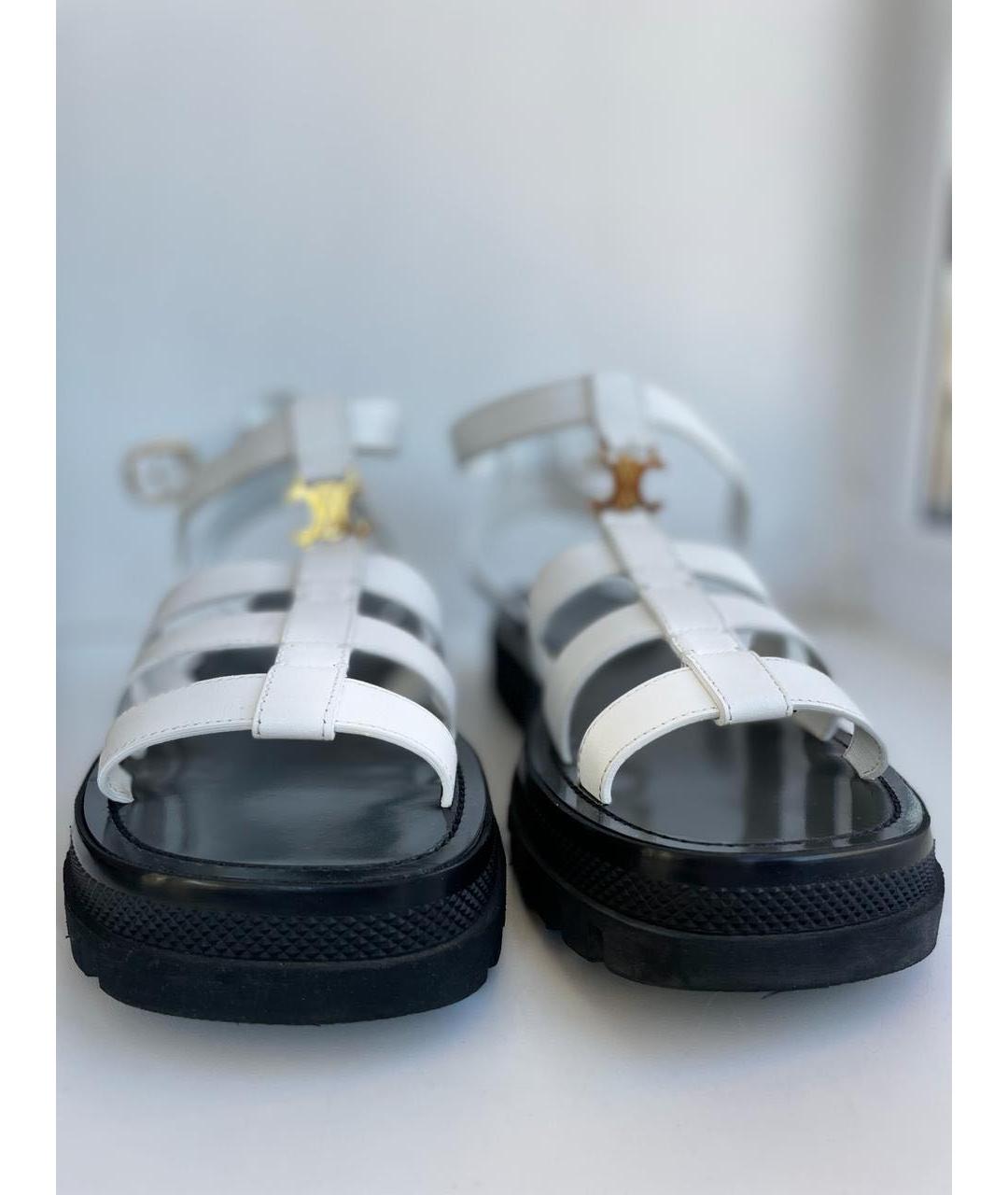 CELINE PRE-OWNED Белые кожаные сандалии, фото 2