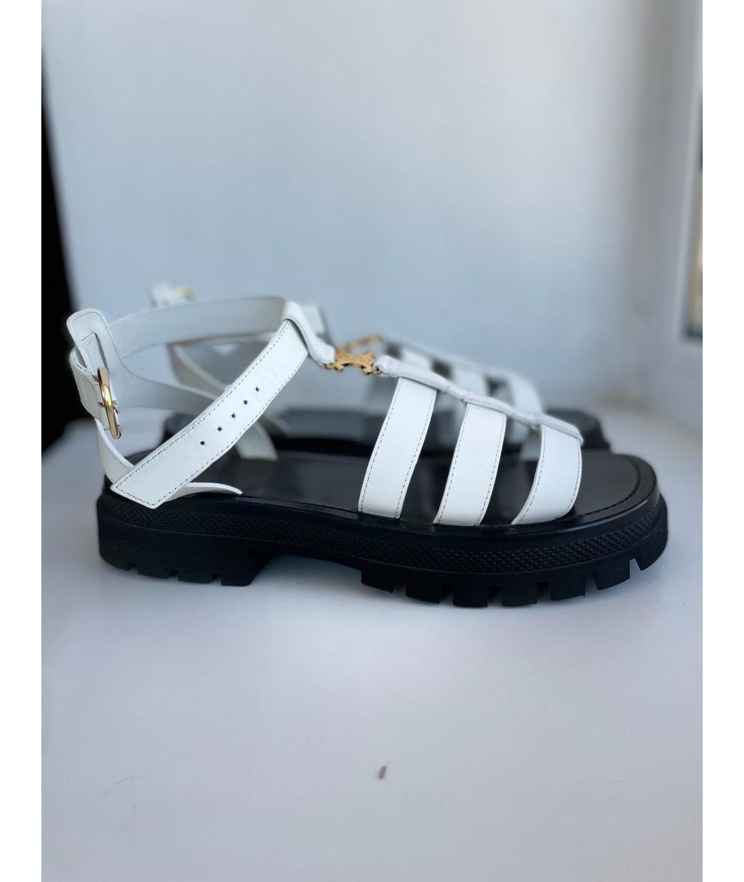 CELINE PRE-OWNED Белые кожаные сандалии, фото 5