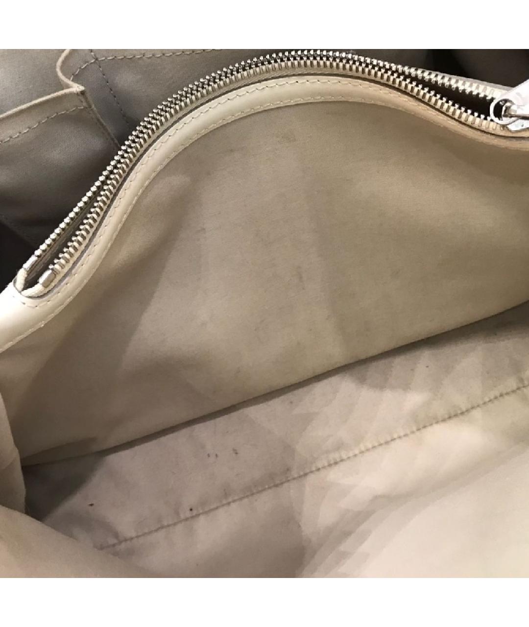 LOUIS VUITTON Белая кожаная сумка с короткими ручками, фото 6