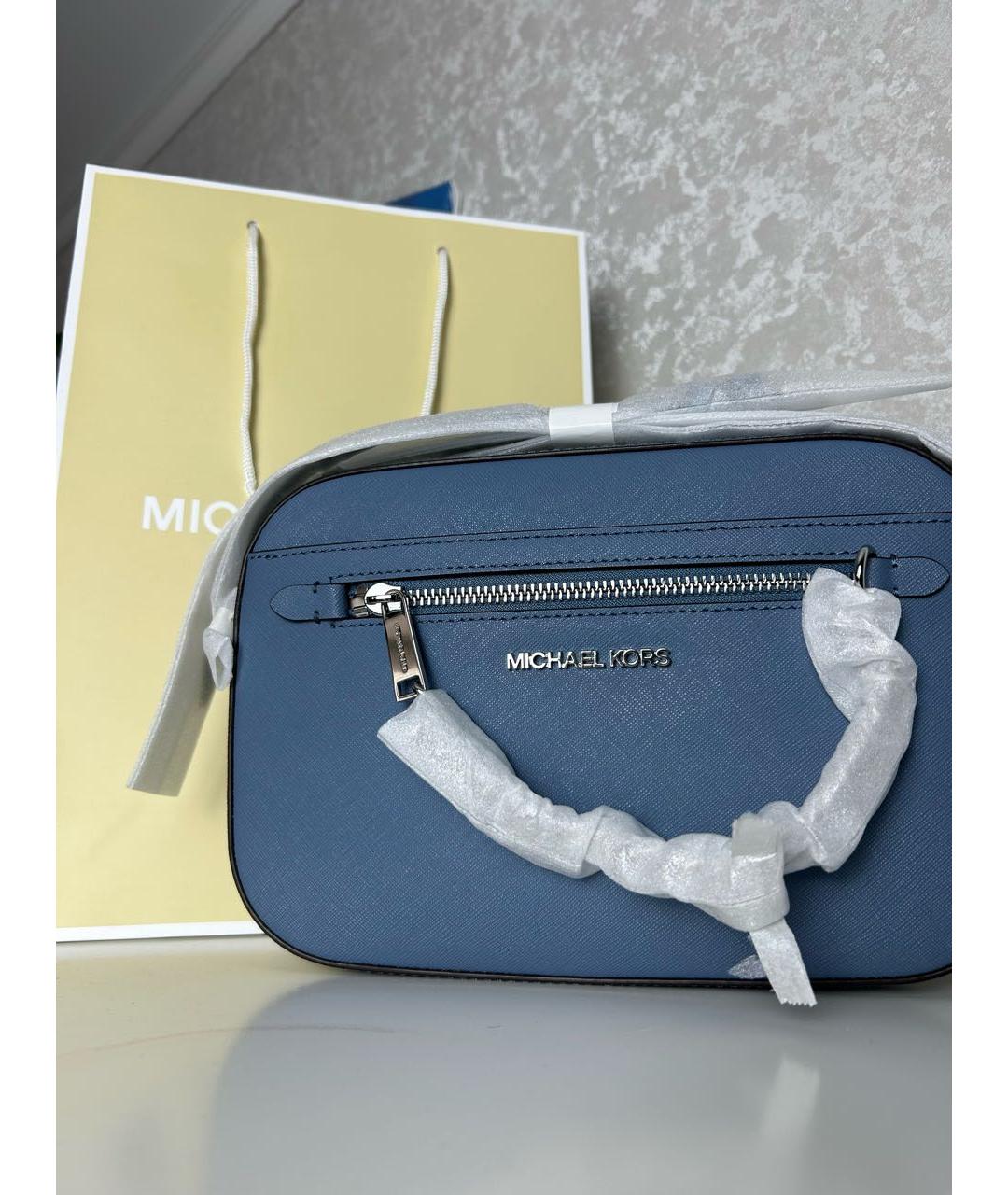 MICHAEL KORS Синяя кожаная сумка через плечо, фото 3