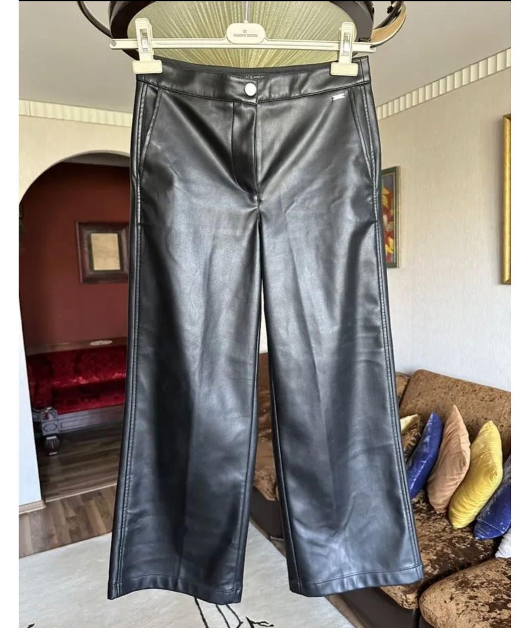 ARMANI EXCHANGE Черные полиэстеровые брюки широкие, фото 9