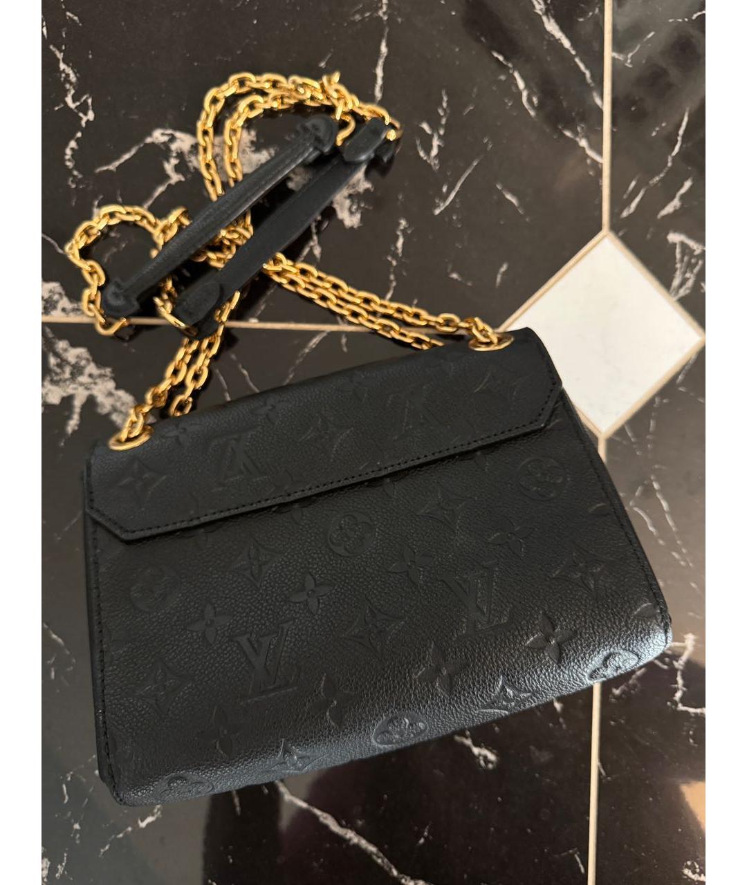 LOUIS VUITTON PRE-OWNED Черная кожаная сумка через плечо, фото 4