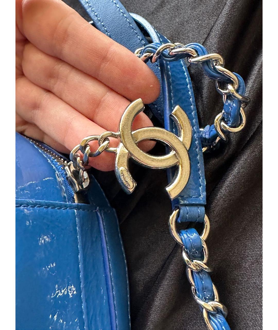 CHANEL PRE-OWNED Синяя сумка через плечо, фото 5