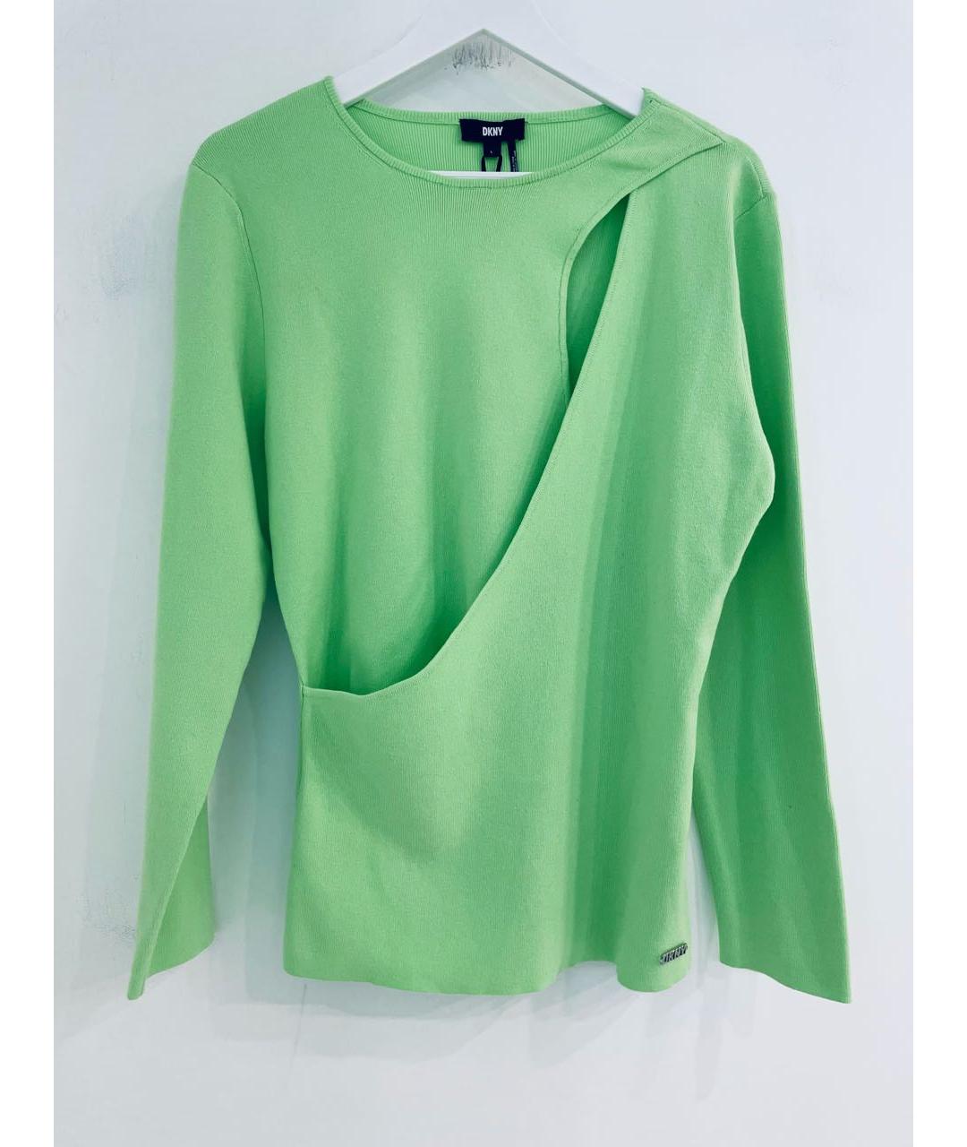 DKNY Зеленый хлопко-эластановый джемпер / свитер, фото 4