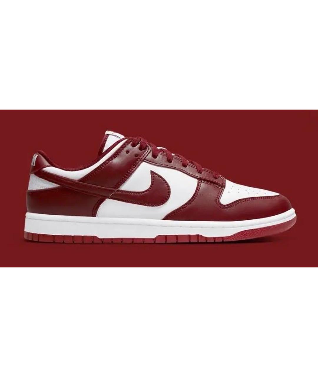 NIKE Красные кожаные низкие кроссовки / кеды, фото 5