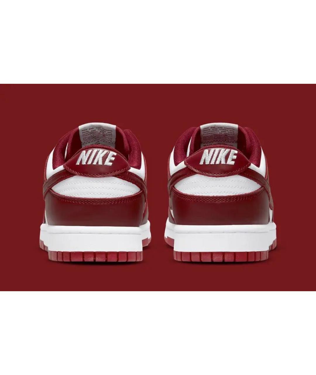 NIKE Красные кожаные низкие кроссовки / кеды, фото 4