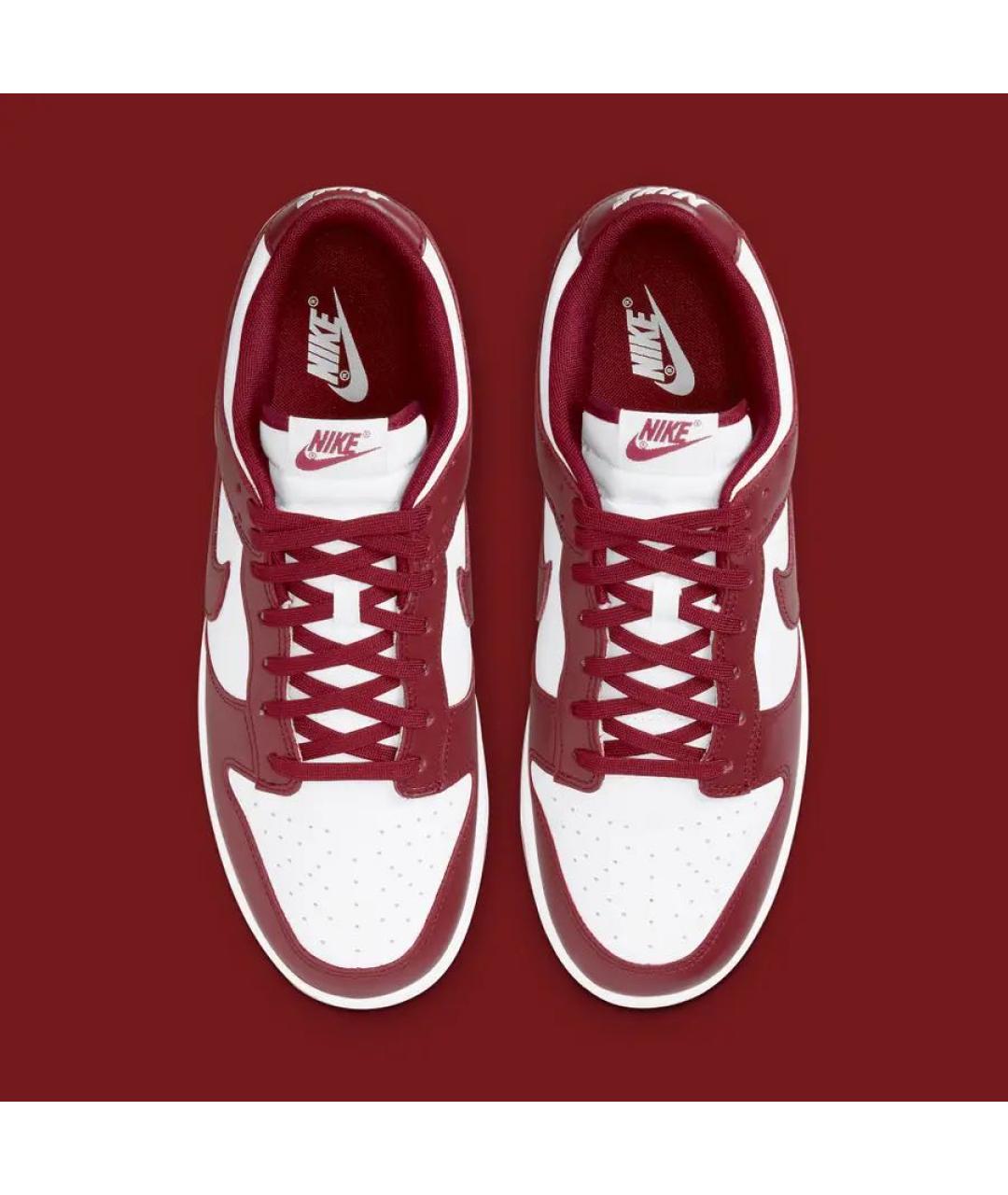 NIKE Красные кожаные низкие кроссовки / кеды, фото 3