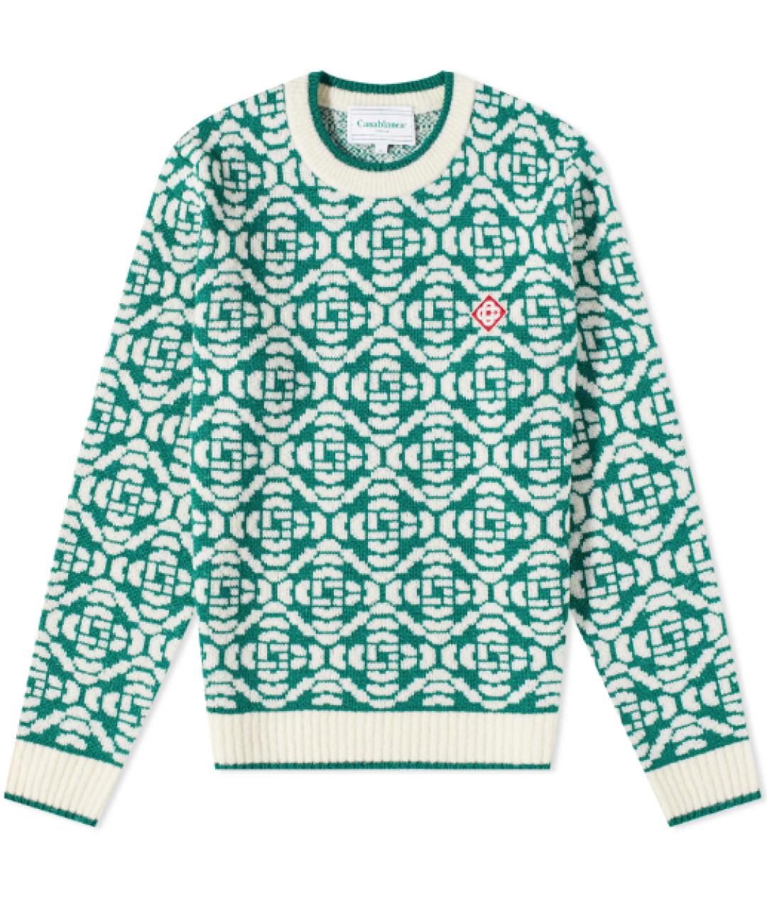 CASABLANCA Зеленый шерстяной джемпер / свитер, фото 1