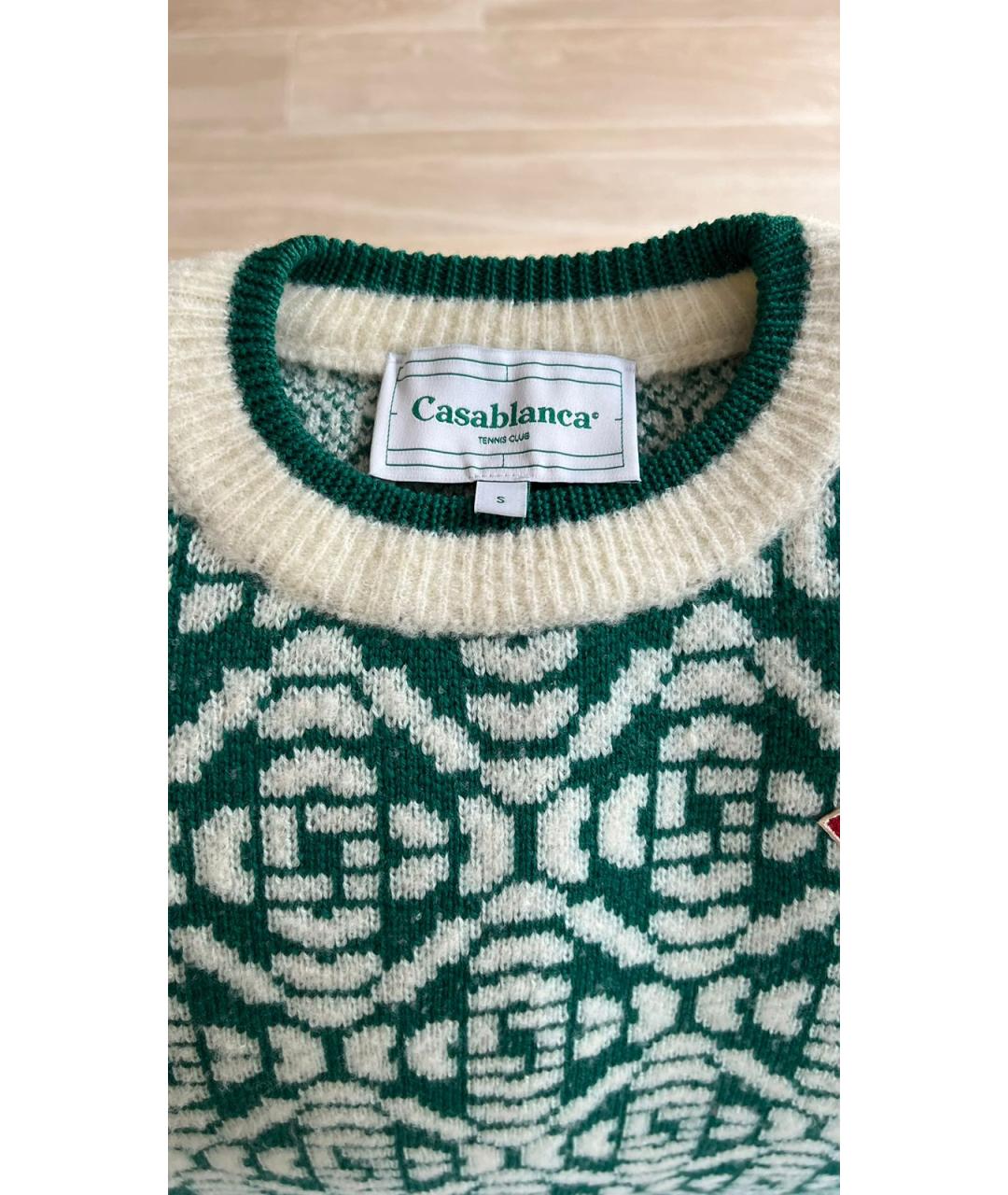 CASABLANCA Зеленый шерстяной джемпер / свитер, фото 4