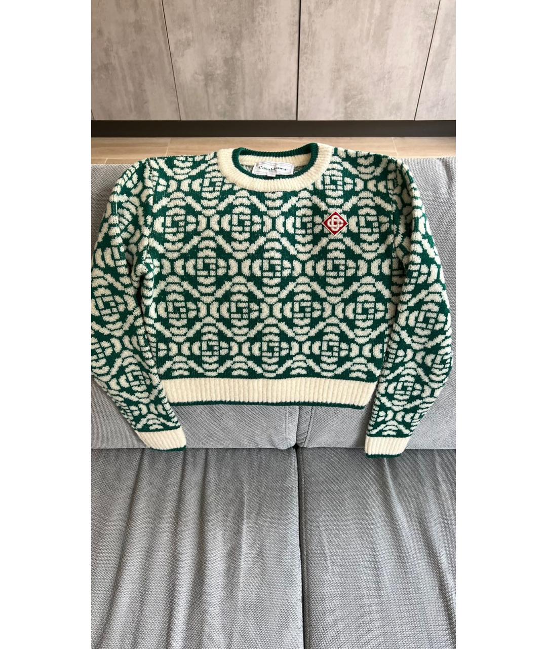 CASABLANCA Зеленый шерстяной джемпер / свитер, фото 2