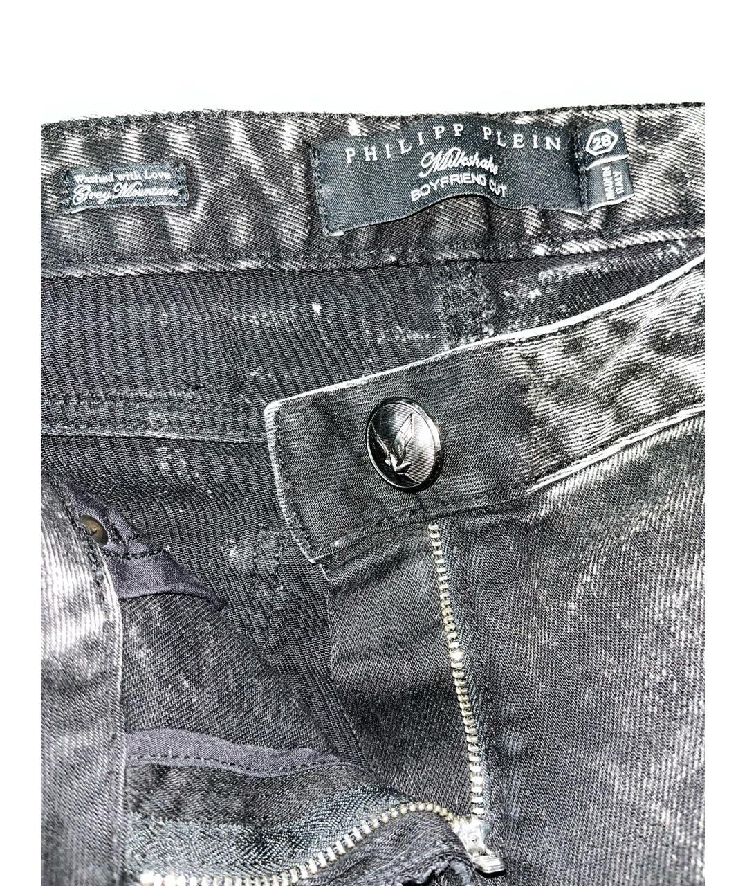 PHILIPP PLEIN Серые хлопковые прямые джинсы, фото 5