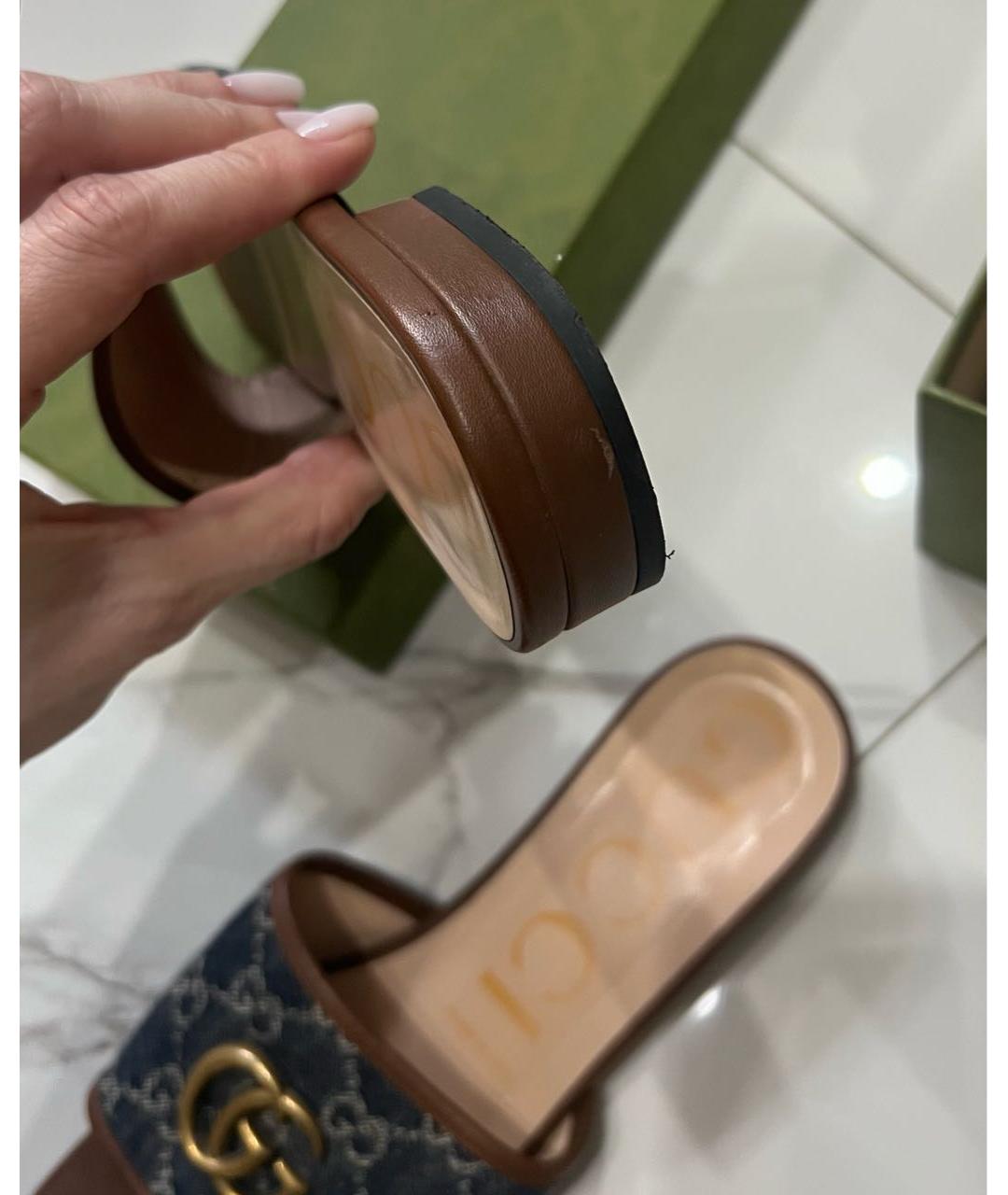 GUCCI Кожаные шлепанцы, фото 7