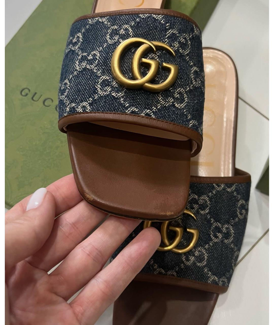 GUCCI Кожаные шлепанцы, фото 4