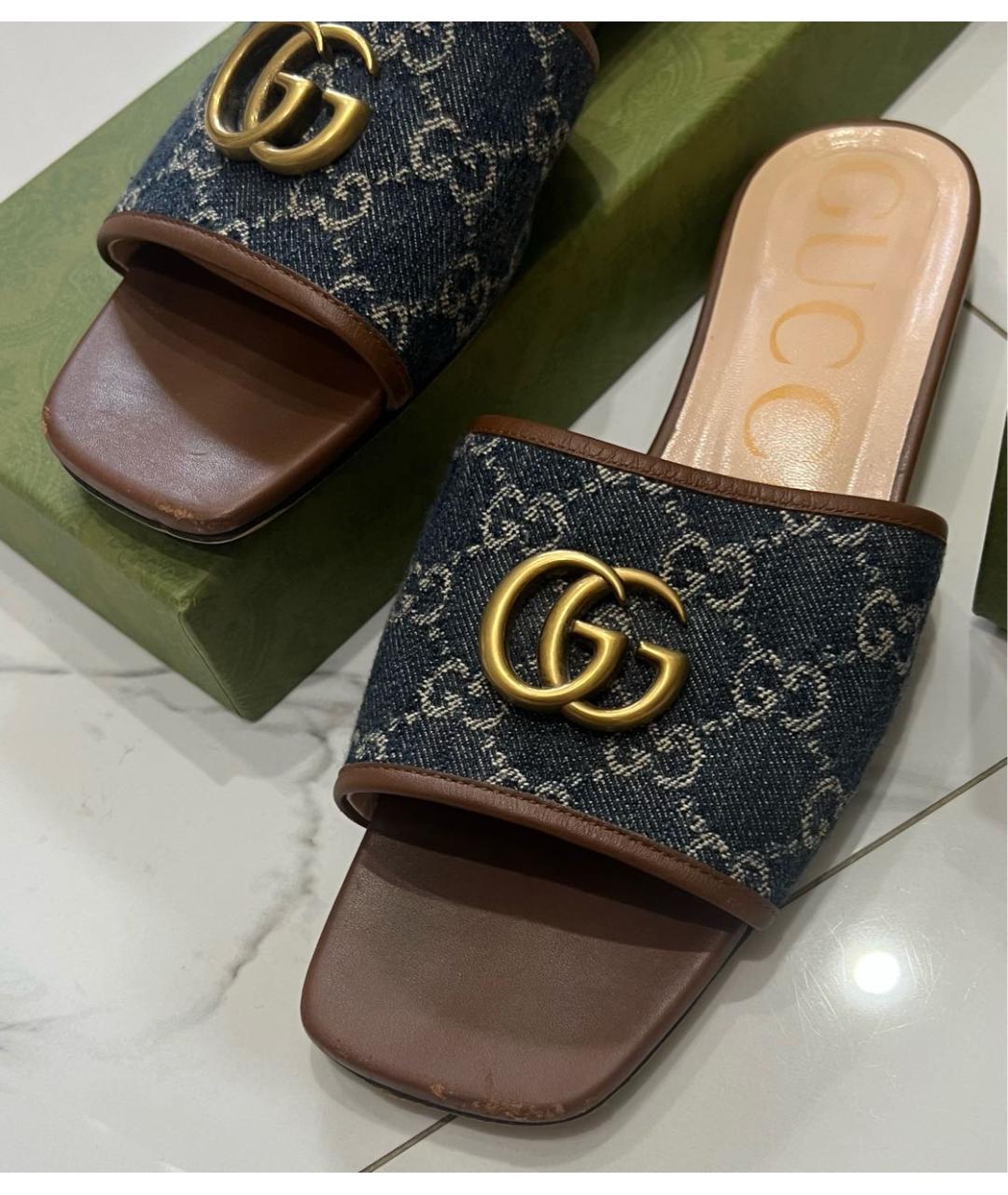 GUCCI Кожаные шлепанцы, фото 3