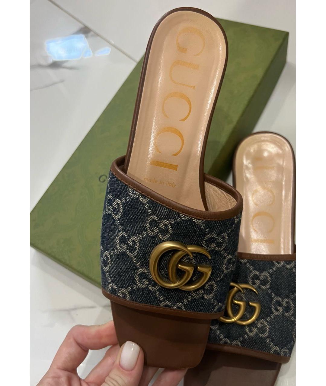 GUCCI Кожаные шлепанцы, фото 5