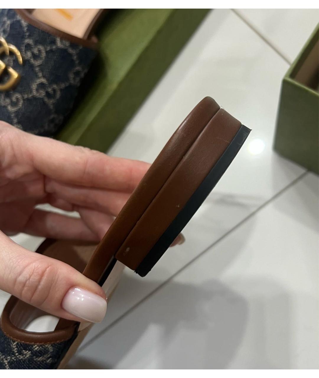 GUCCI Кожаные шлепанцы, фото 6