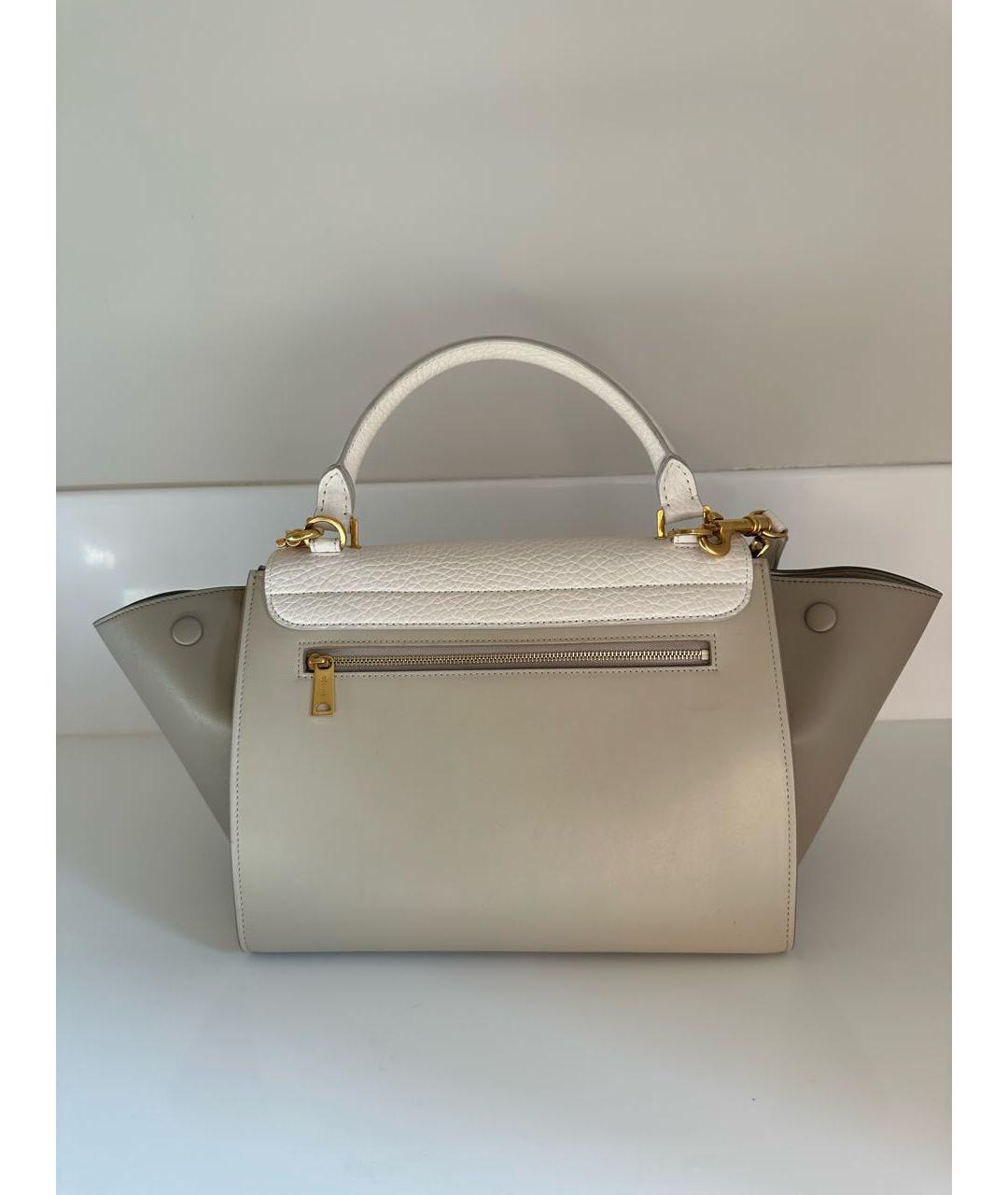 CELINE PRE-OWNED Бежевая кожаная сумка с короткими ручками, фото 3