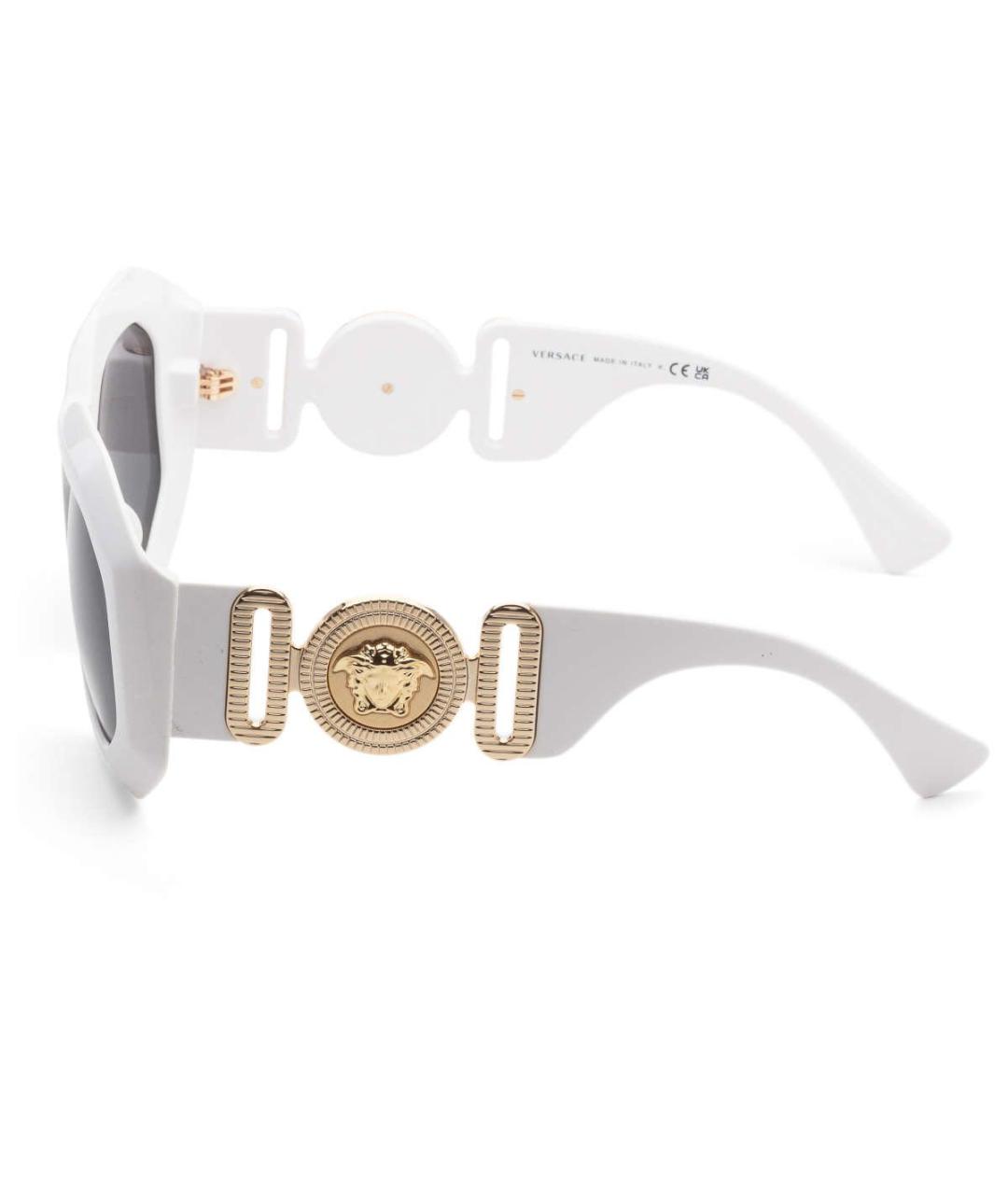 VERSACE Белые пластиковые солнцезащитные очки, фото 8