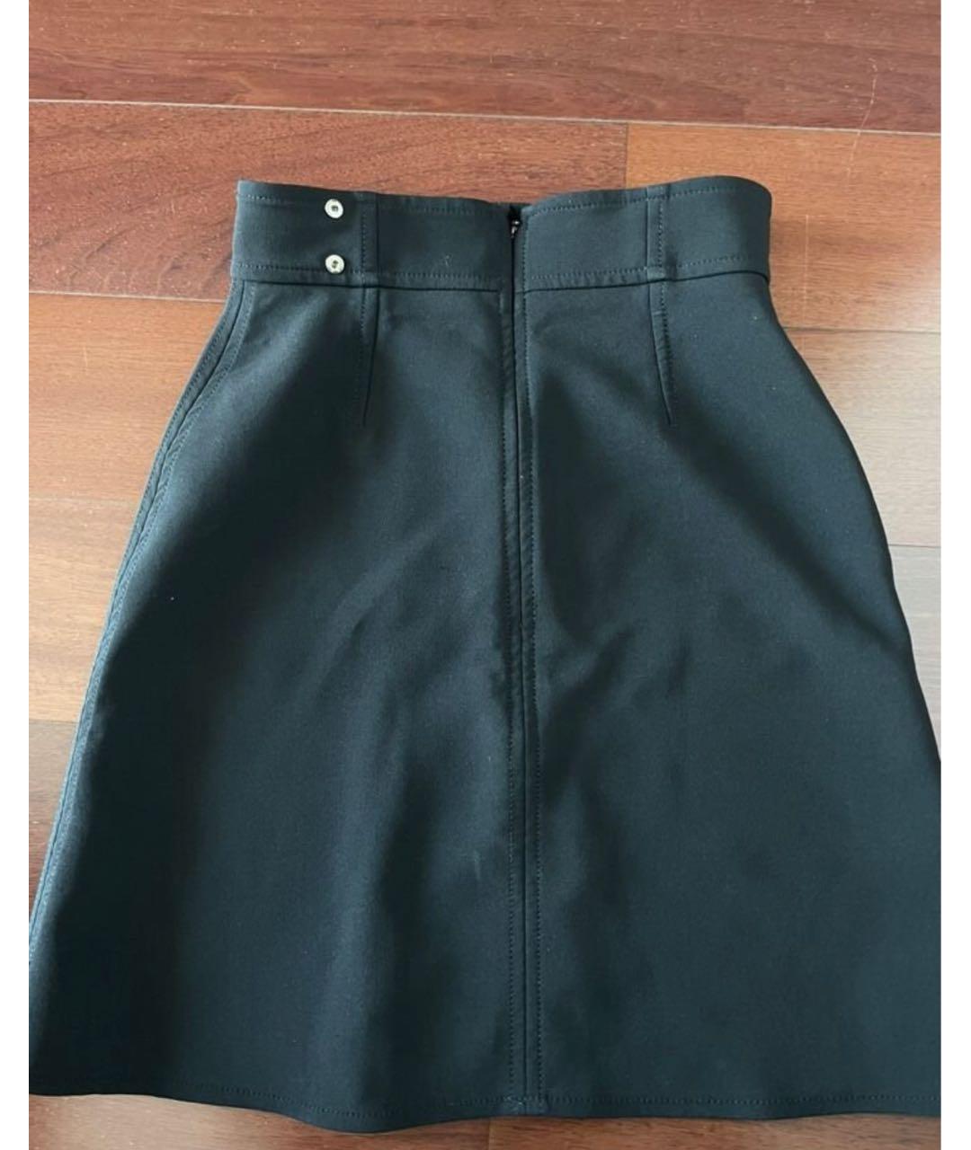 ELISABETTA FRANCHI Черная полиэстеровая юбка мини, фото 3