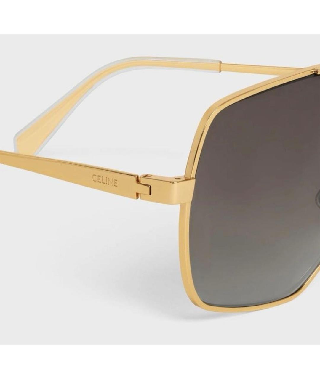 CELINE Золотые металлические солнцезащитные очки, фото 4