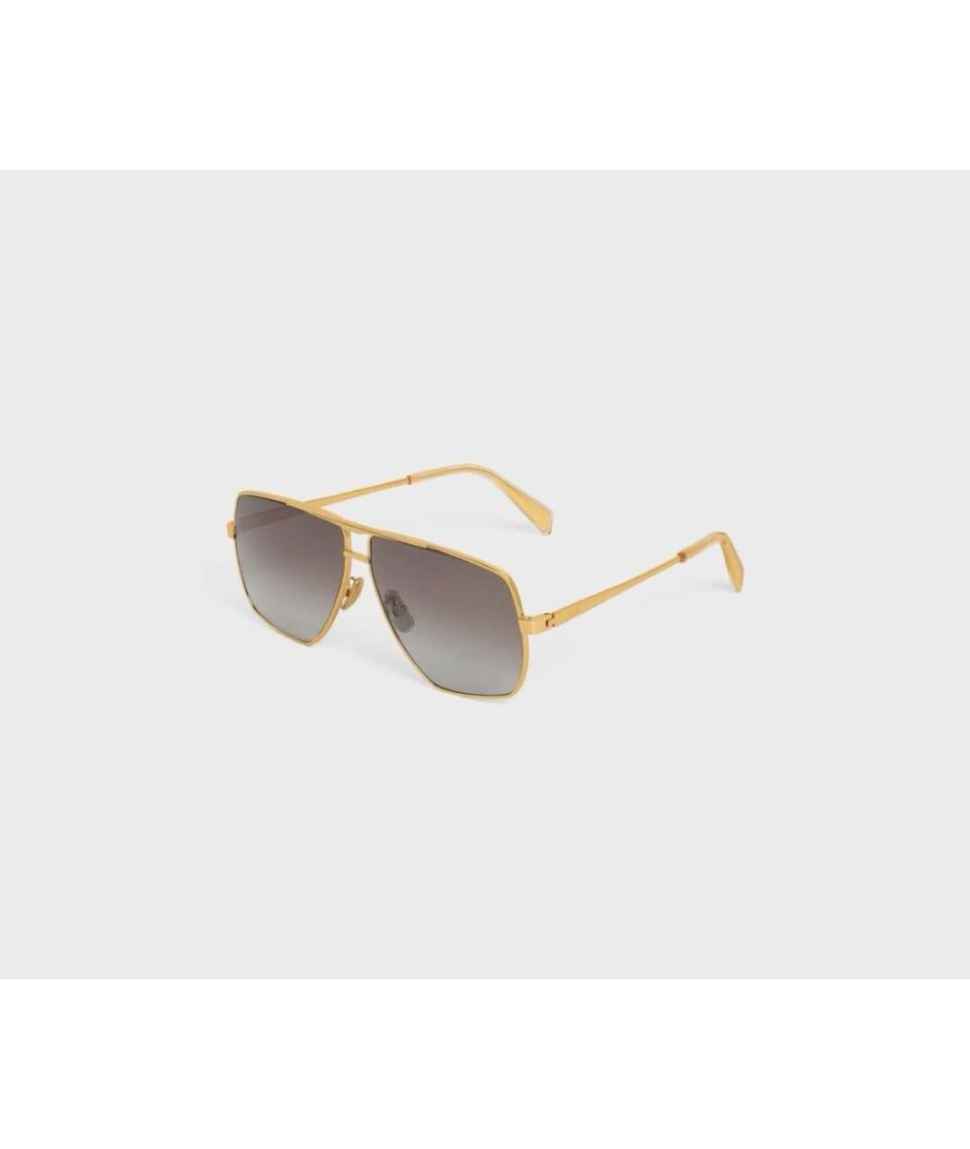CELINE Золотые металлические солнцезащитные очки, фото 2