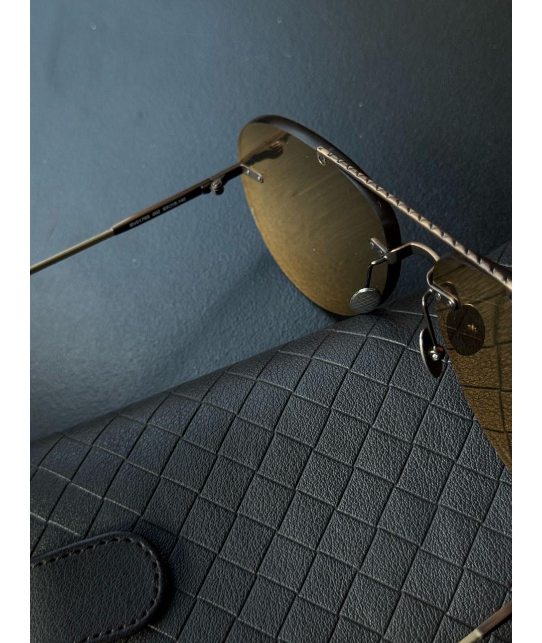 BOTTEGA VENETA Коричневые металлические солнцезащитные очки, фото 2