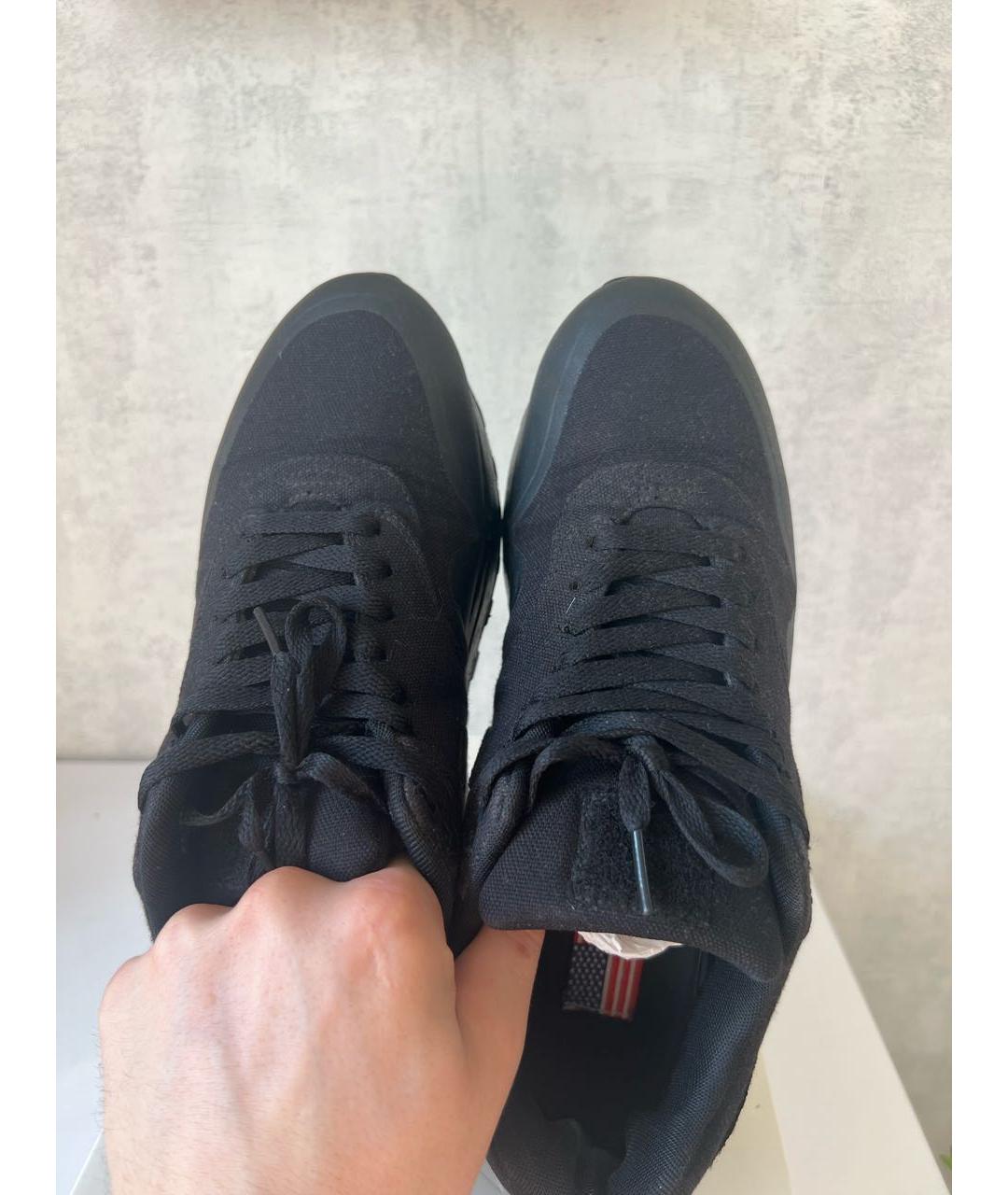 NIKE Черные текстильные низкие кроссовки / кеды, фото 3