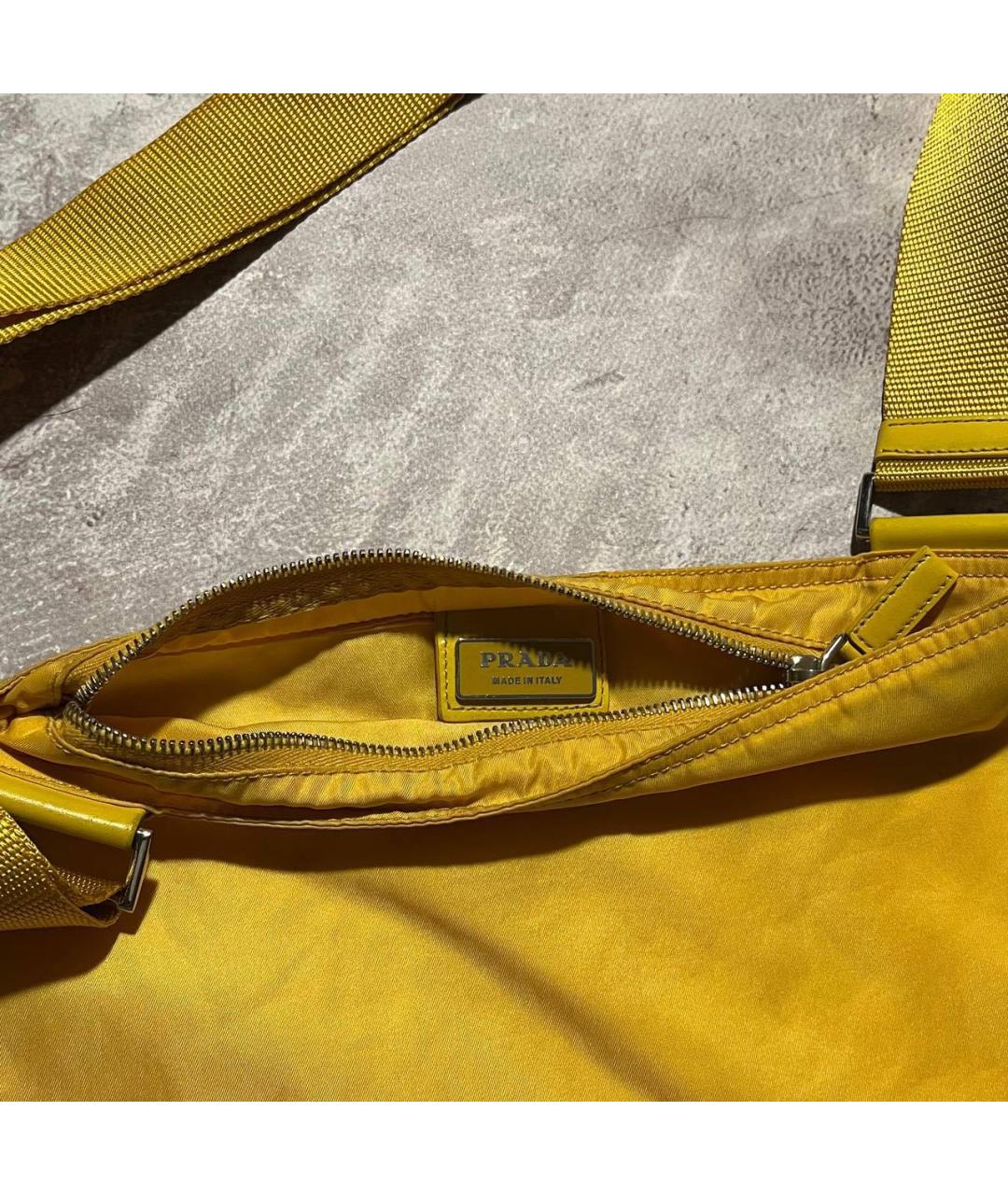 PRADA Желтая сумка на плечо, фото 6