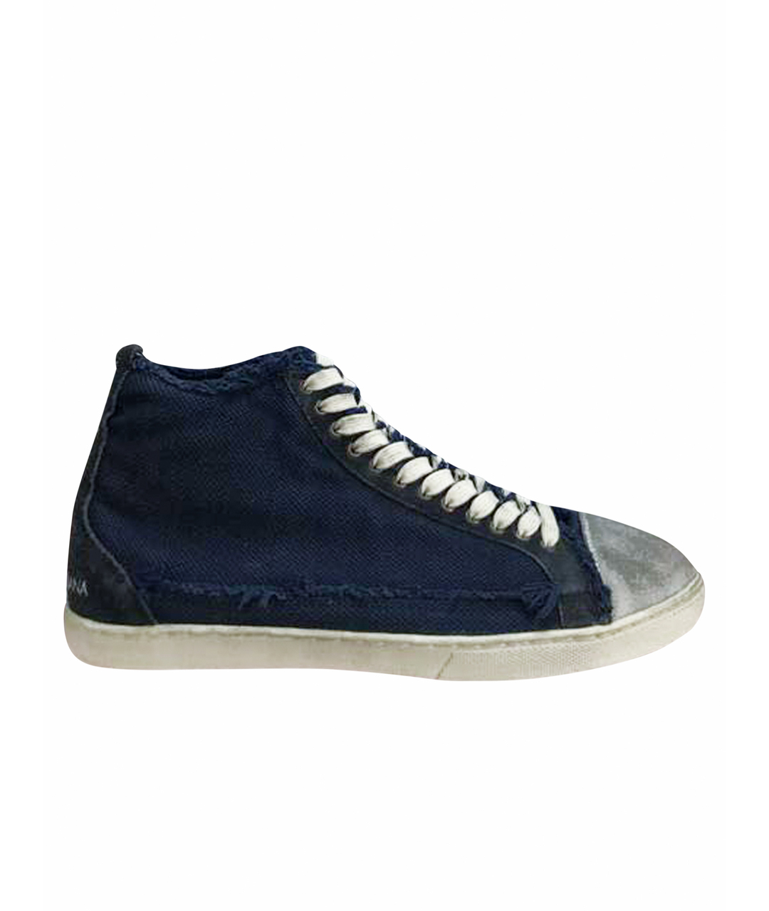 DOLCE&GABBANA Темно-синие текстильные низкие кроссовки / кеды, фото 1