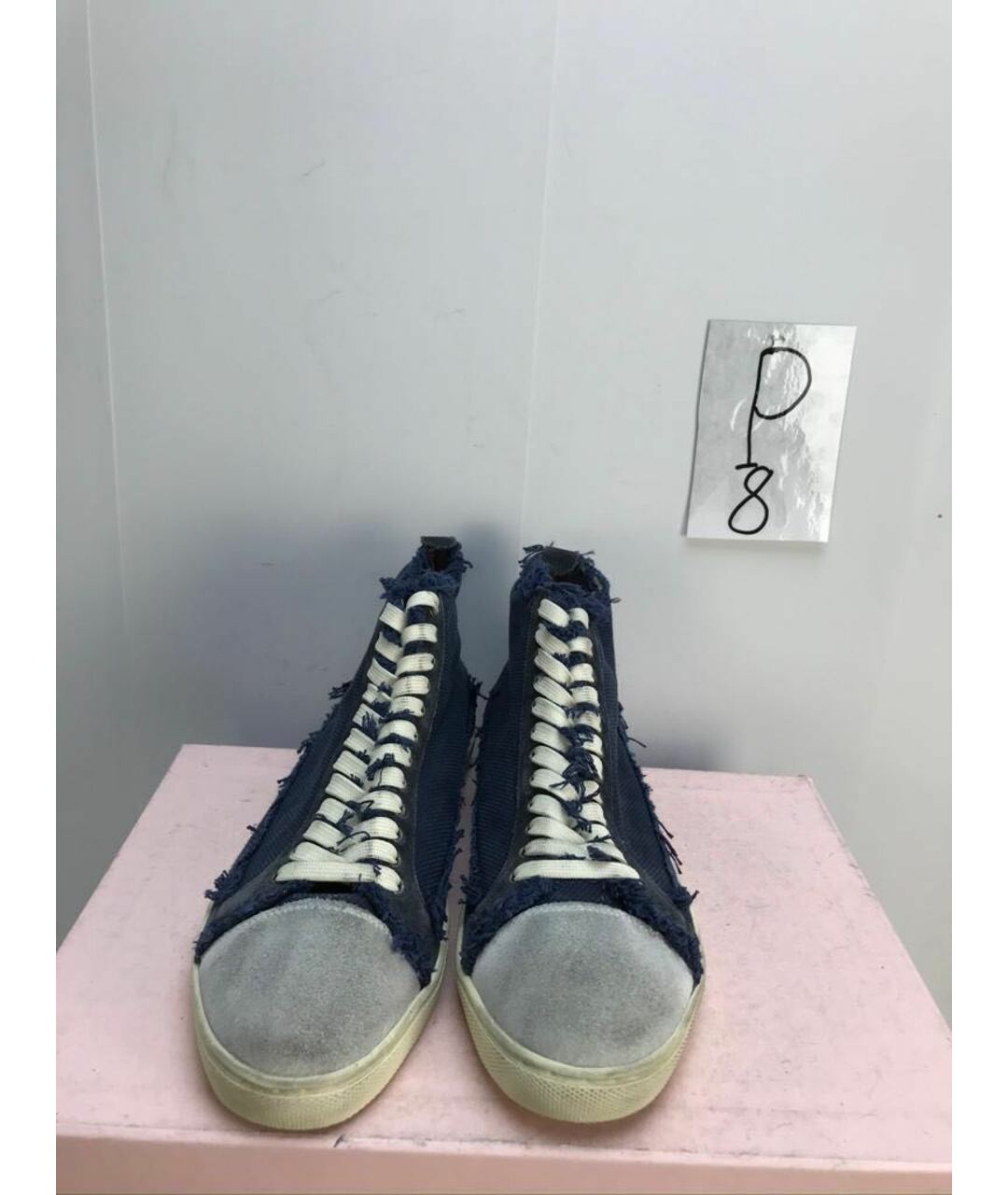 DOLCE&GABBANA Темно-синие текстильные низкие кроссовки / кеды, фото 2