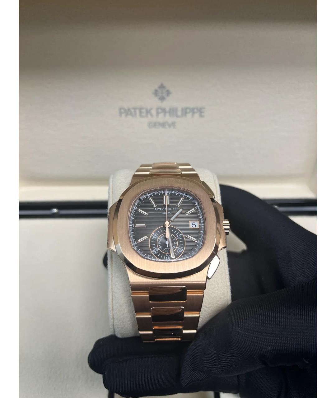 PATEK PHILIPPE Коричневые часы из розового золота, фото 4