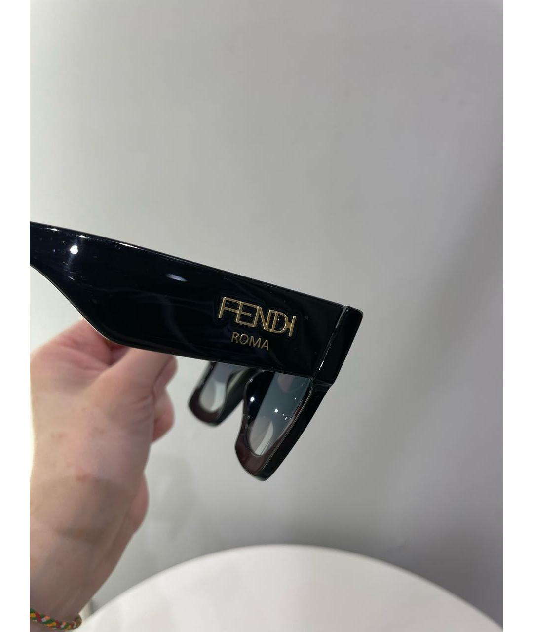 FENDI Черные пластиковые солнцезащитные очки, фото 8