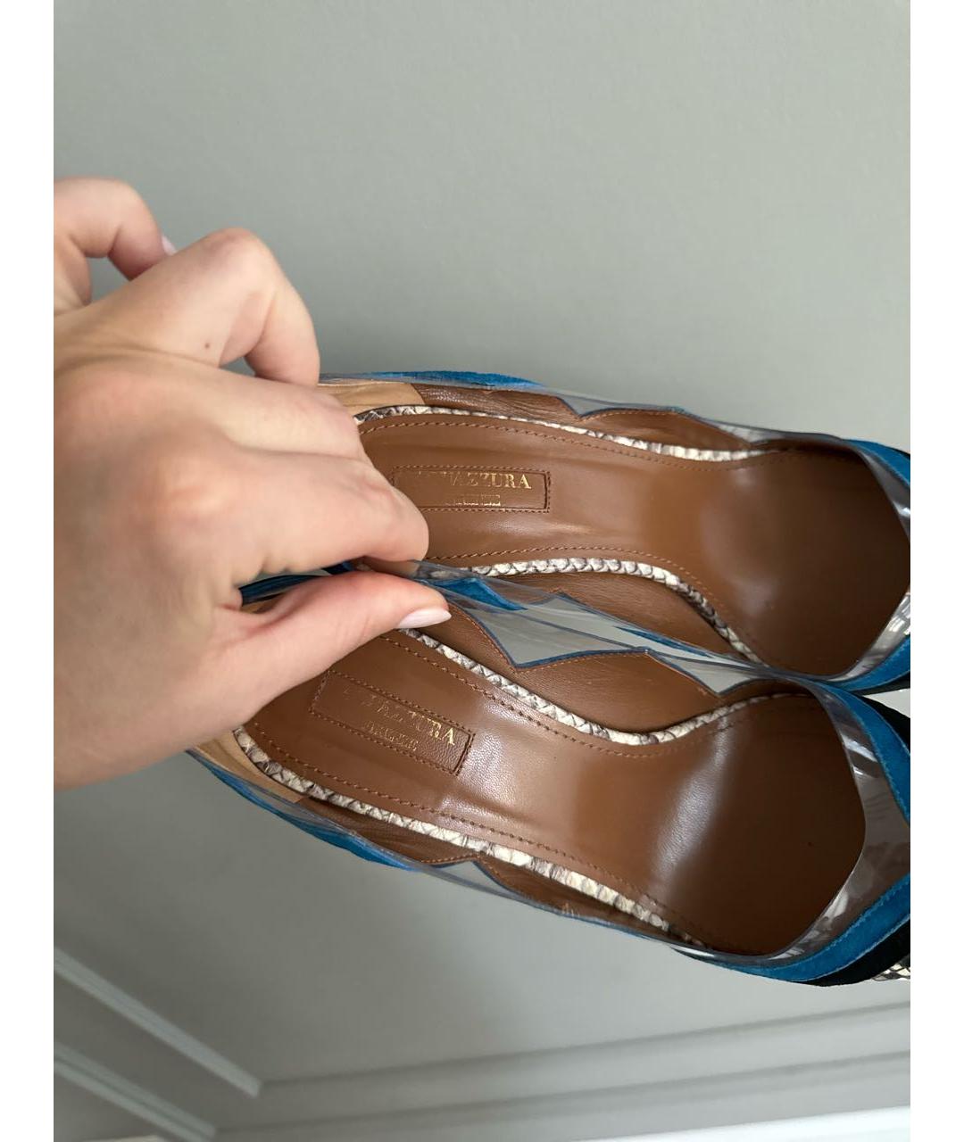 AQUAZZURA Мульти туфли из экзотической кожи, фото 5