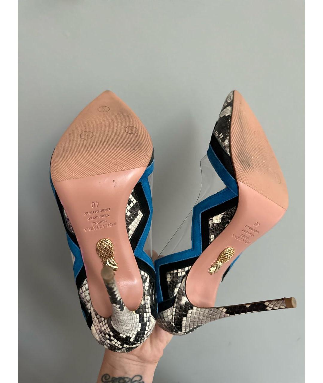 AQUAZZURA Мульти туфли из экзотической кожи, фото 6