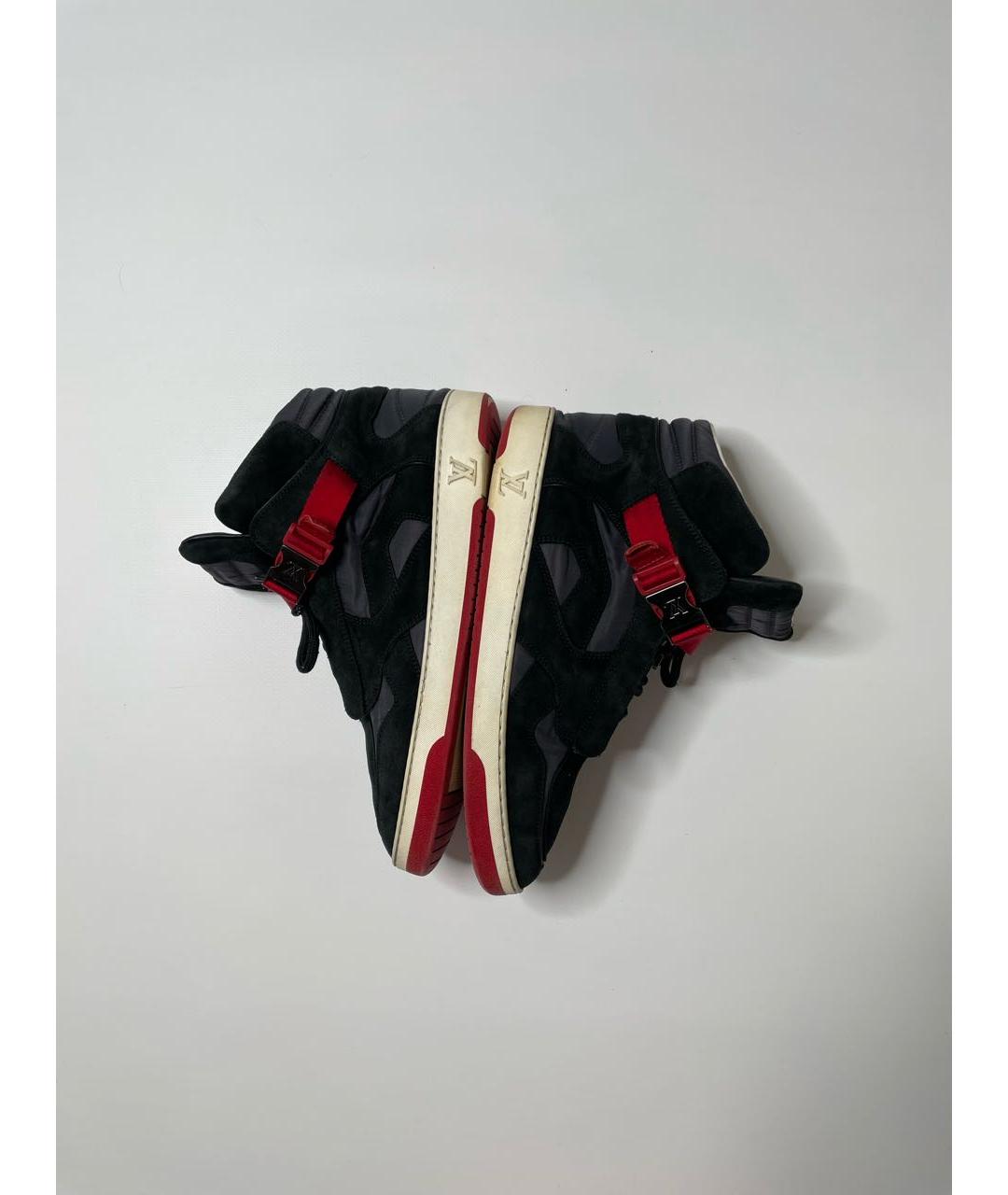 LOUIS VUITTON PRE-OWNED Черные замшевые высокие кроссовки / кеды, фото 5