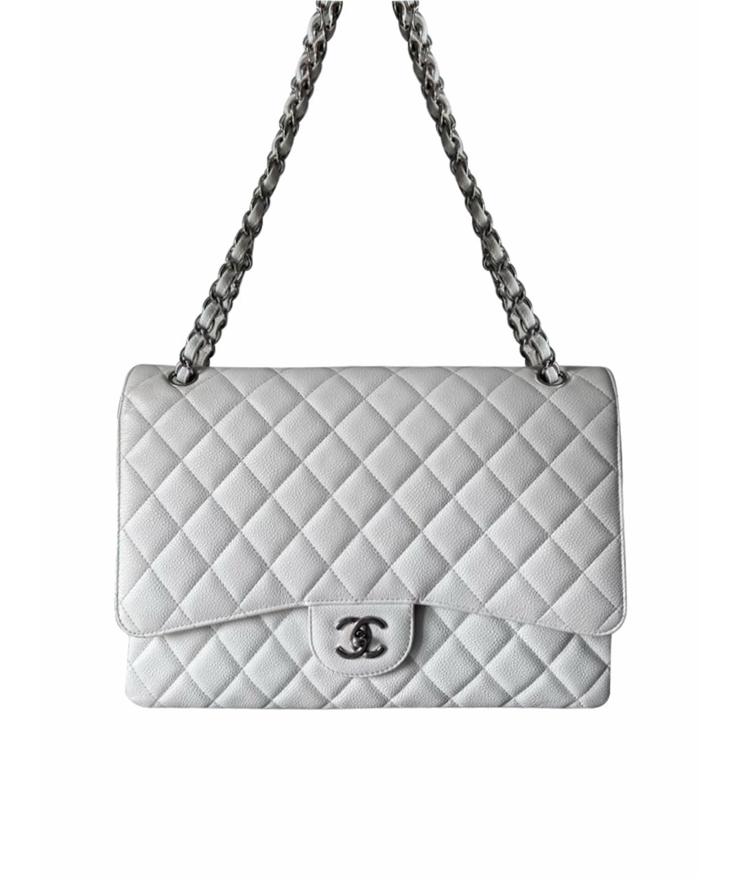 CHANEL PRE-OWNED Белая кожаная сумка через плечо, фото 1