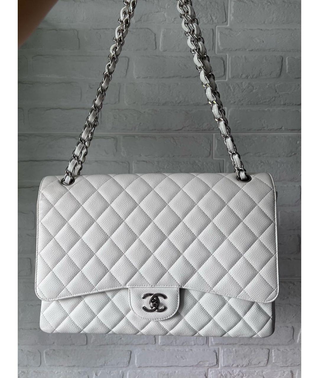 CHANEL PRE-OWNED Белая кожаная сумка через плечо, фото 9