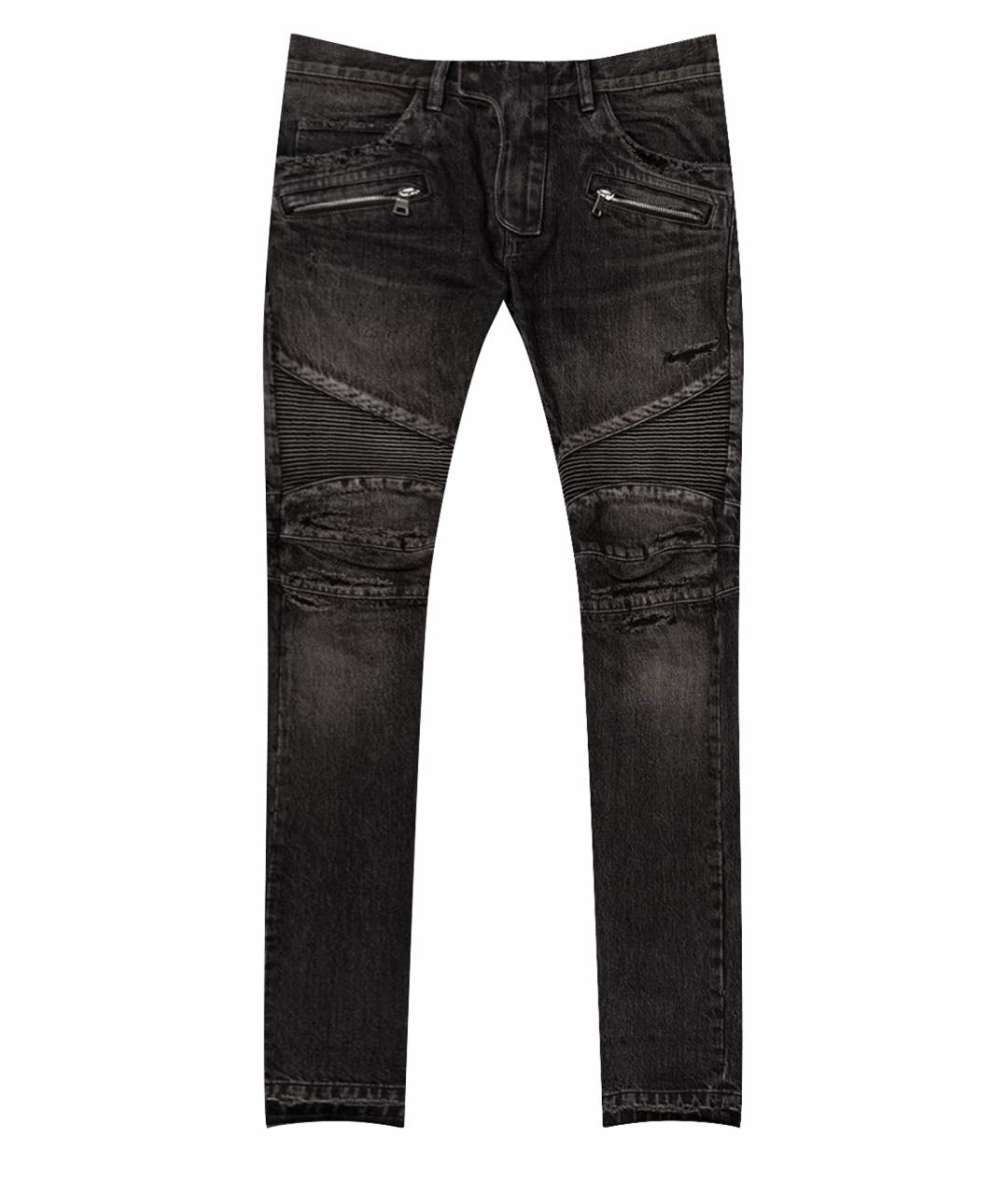 BALMAIN Серые хлопковые прямые джинсы, фото 1