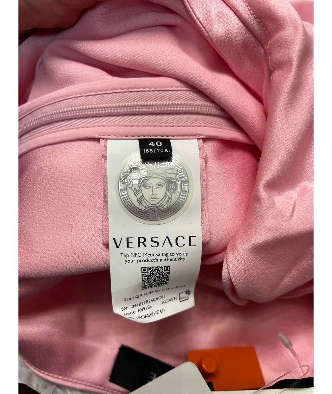 VERSACE Розовая ацетатная юбка мини, фото 5
