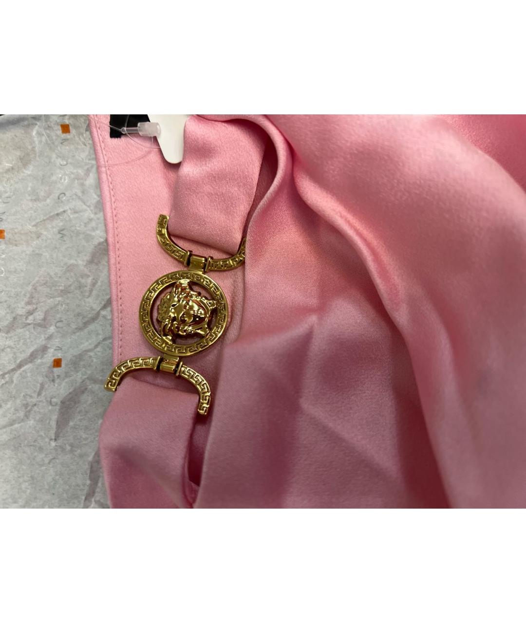 VERSACE Розовая ацетатная юбка мини, фото 4