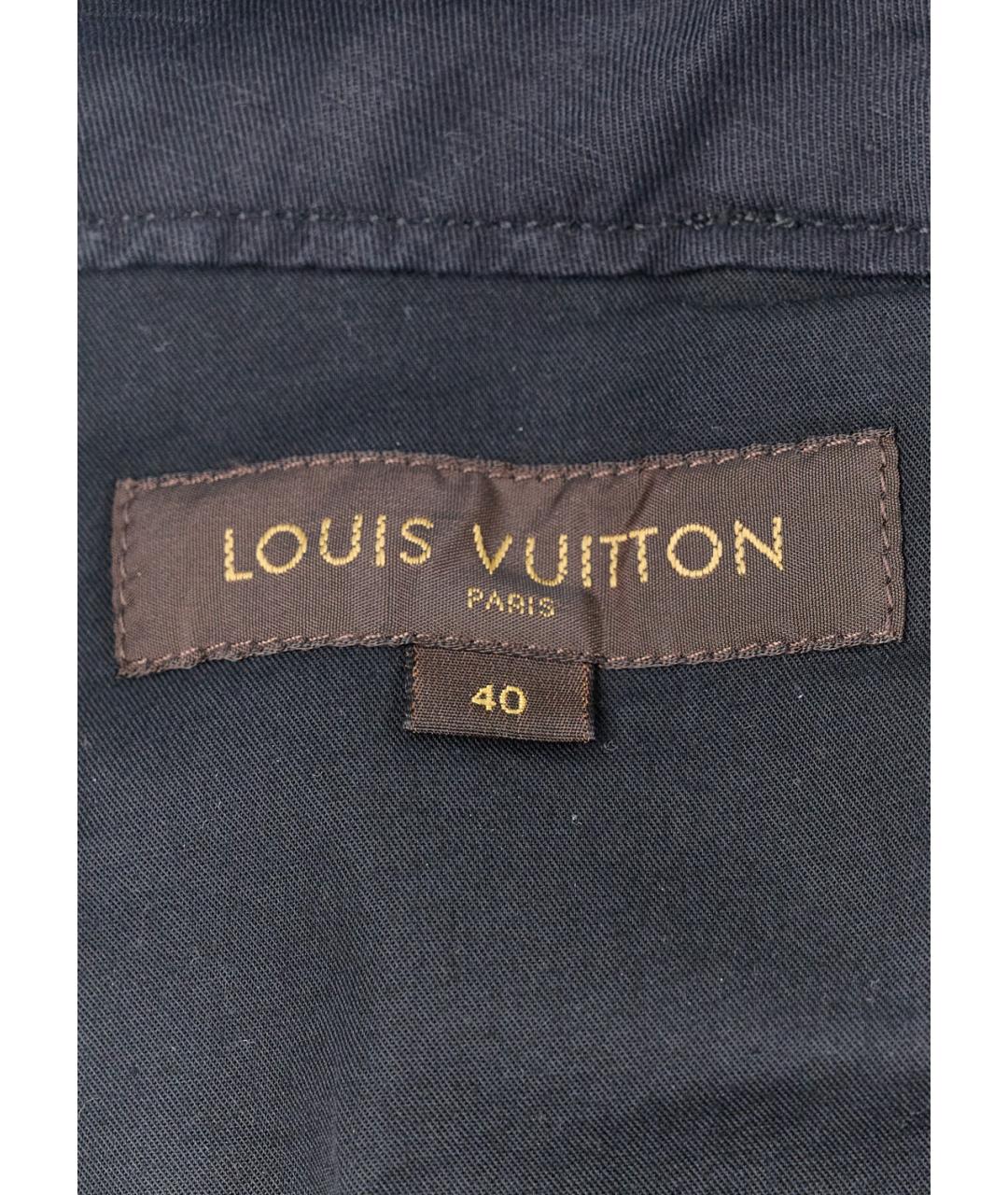 LOUIS VUITTON PRE-OWNED Черные хлопковые повседневные брюки, фото 3