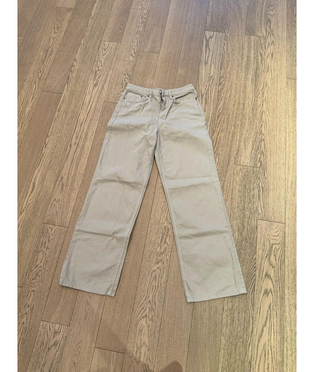 12 STOREEZ Бежевые хлопковые прямые джинсы, фото 6