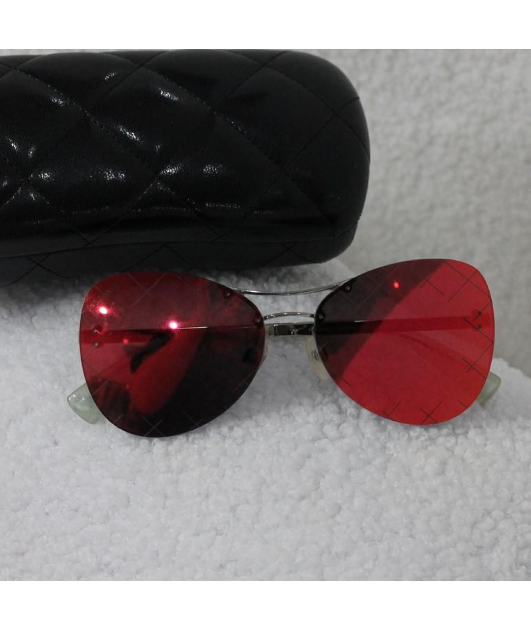 CHANEL PRE-OWNED Красные солнцезащитные очки, фото 3
