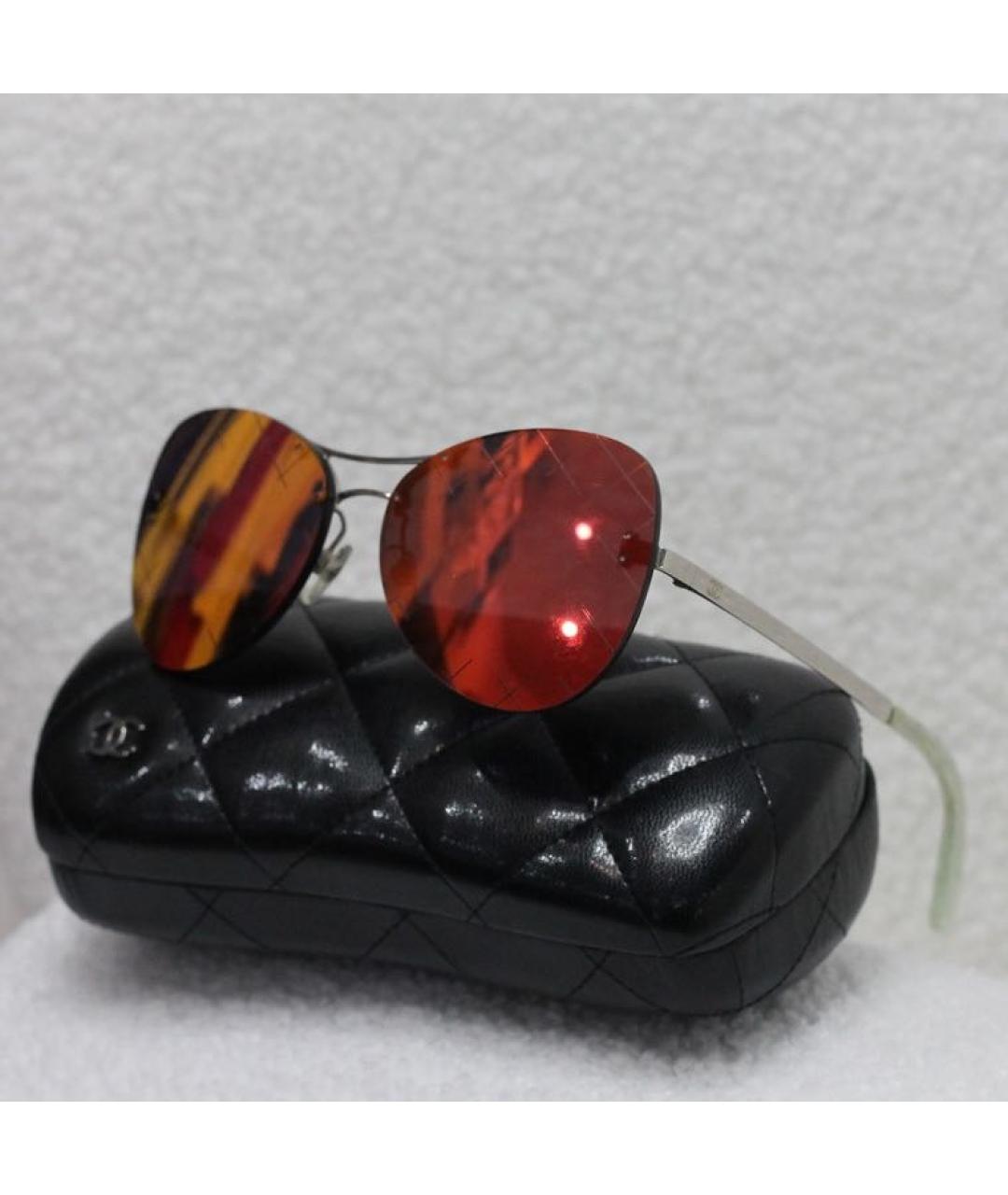 CHANEL PRE-OWNED Красные солнцезащитные очки, фото 5