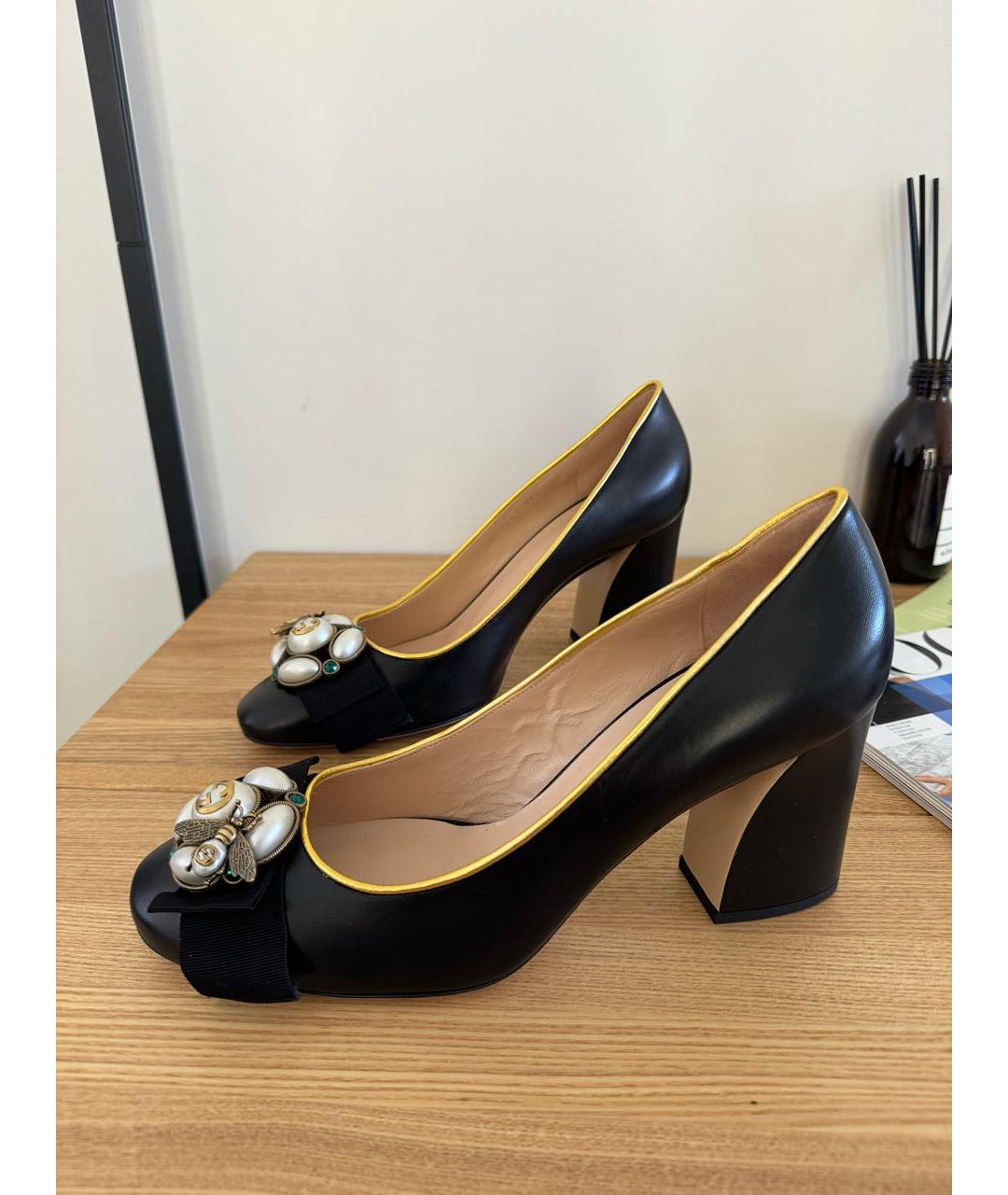 GUCCI Черные кожаные туфли, фото 7