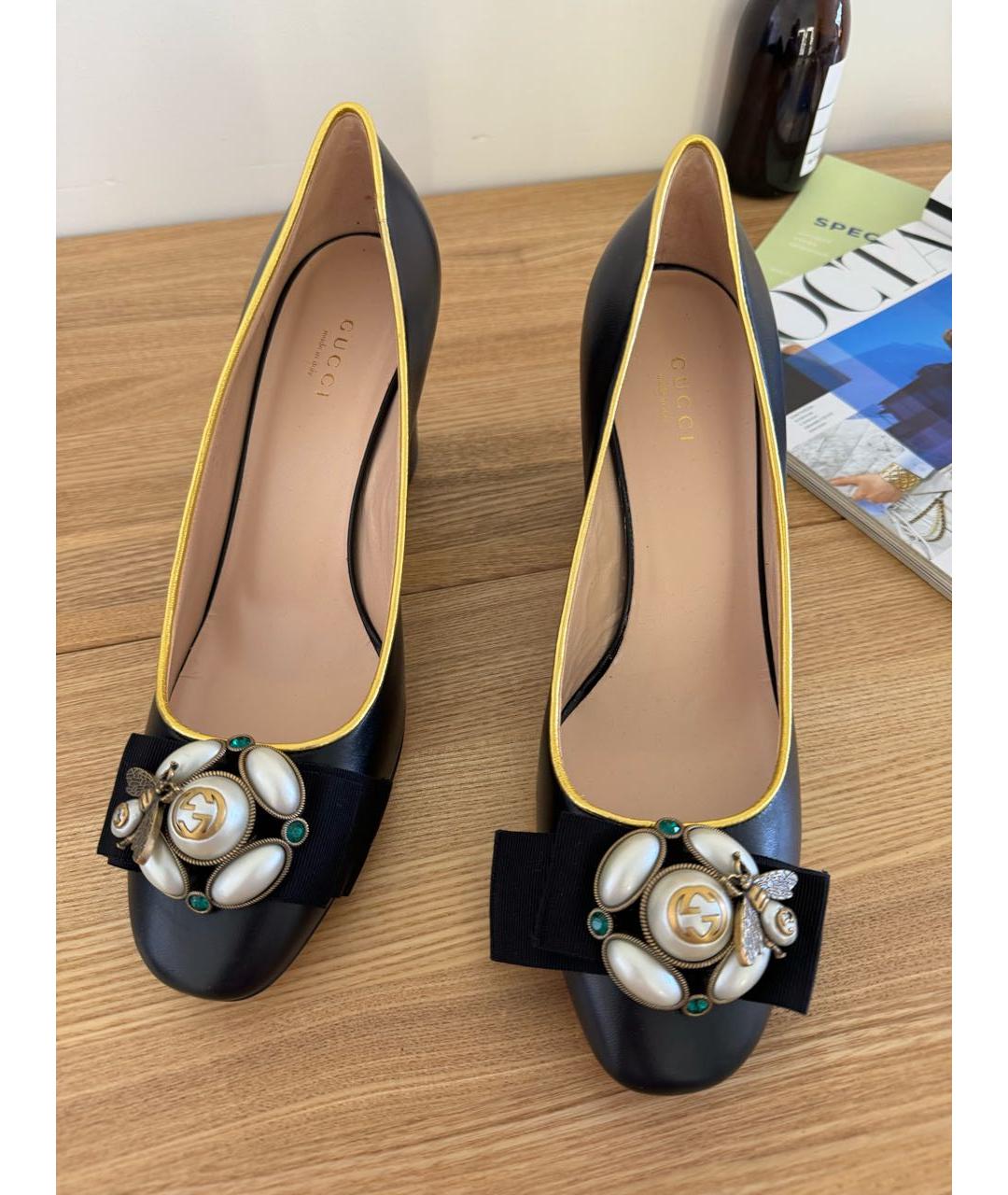 GUCCI Черные кожаные туфли, фото 8